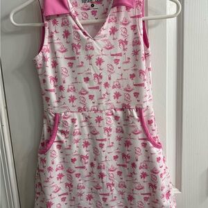 Pink and White Kids Casual Dress
